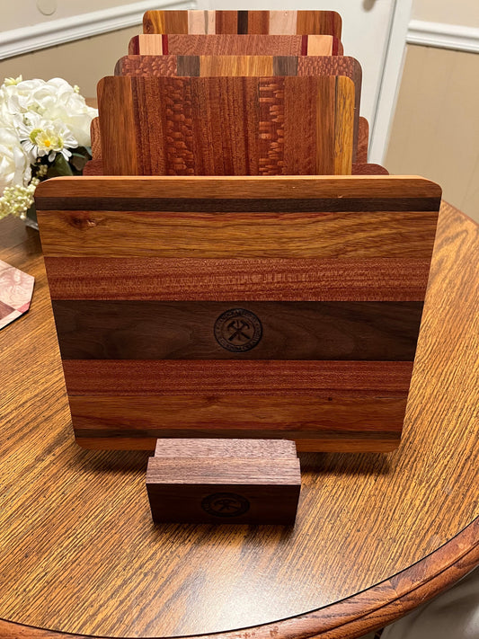 Cutting board made from exotic hardwoods