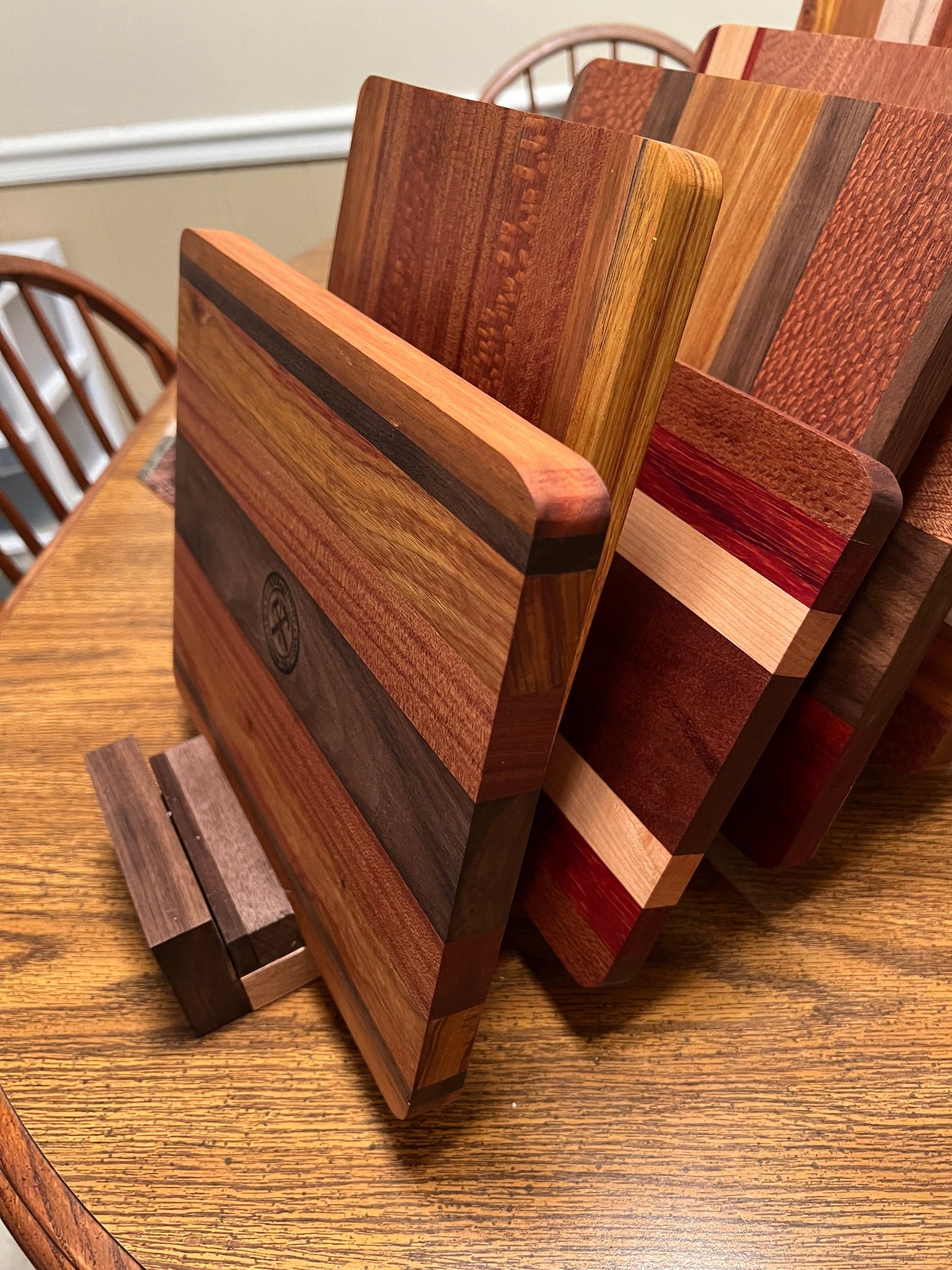 Cutting board made from exotic hardwoods