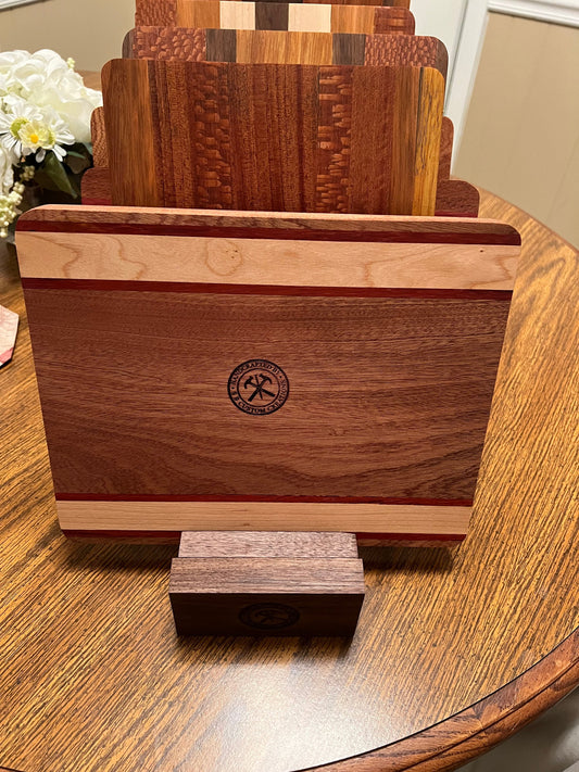 Cutting board made from exotic hardwoods