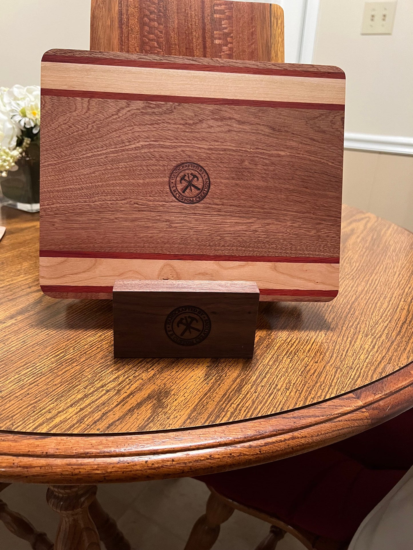 Cutting board made from exotic hardwoods