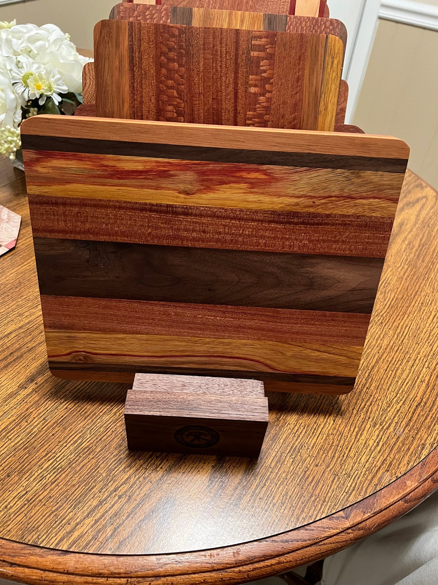 Cutting board made from exotic hardwoods