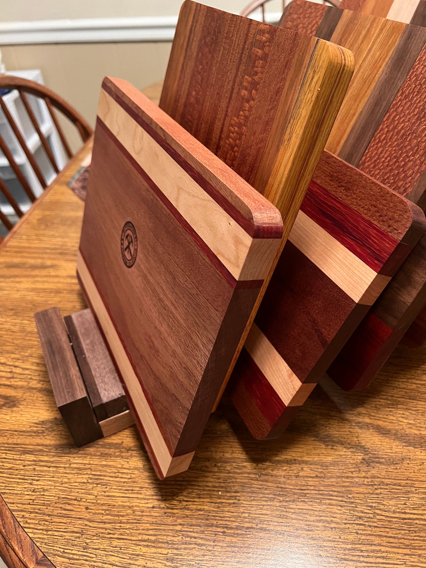 Cutting board made from exotic hardwoods